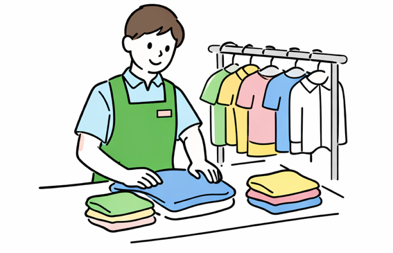 若者が働いているイラスト